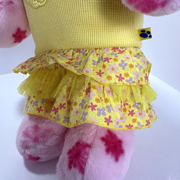 Build-A-Bear Workshops Teddy Bear Pink Snowflakes Plush Animal 17"Coquette Dress - Picture 6 of 12